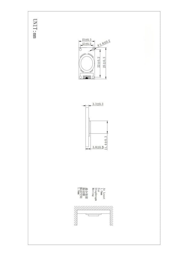 15*25mm full range speaker