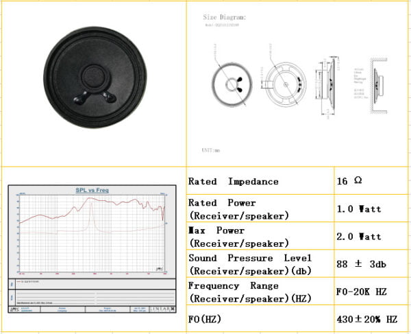 50mm out magnetic speaker