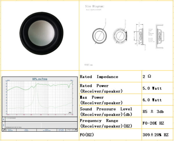 40mm inner magnetic loud speaker supplies