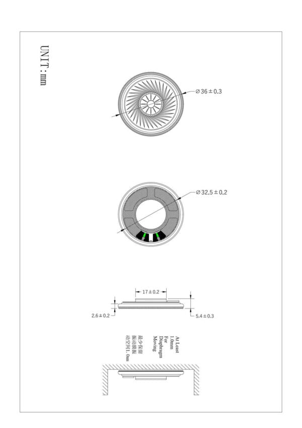 36mm mobile phone speakers