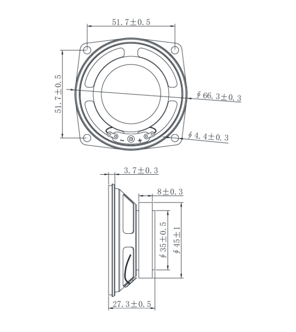 66mm Waterproof Loudspeaker