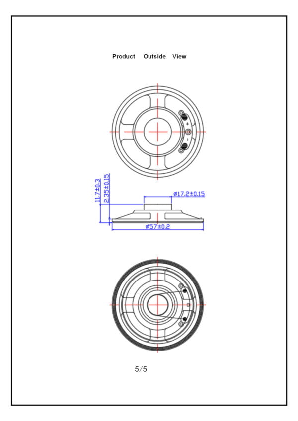 57mm Transparent Mylar Cone Speaker 8ohm