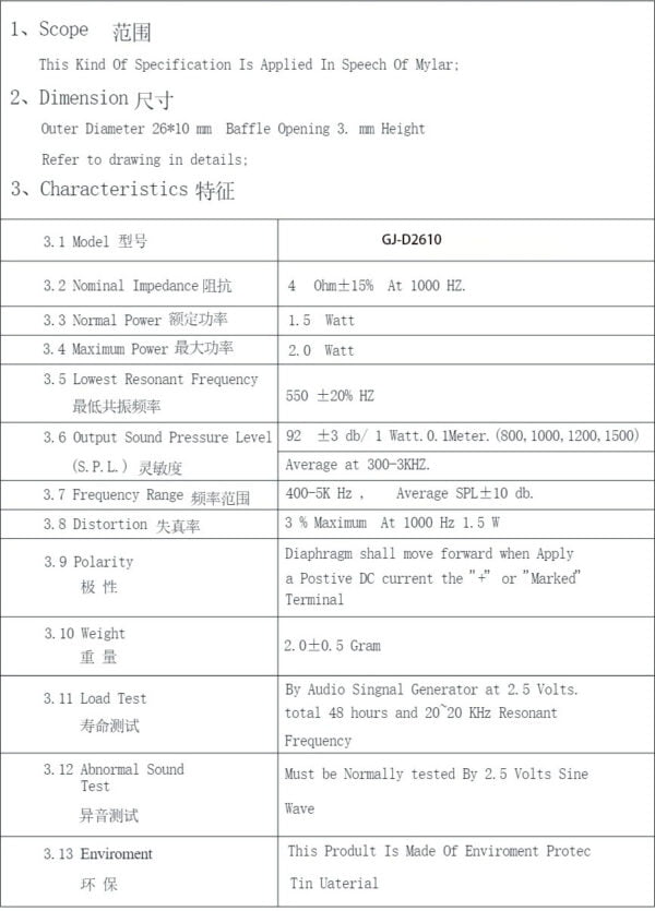 4ohm micro speaker